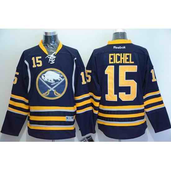 Sabres #15 Jack Eichel Navy Blue Stitched NHL Jersey